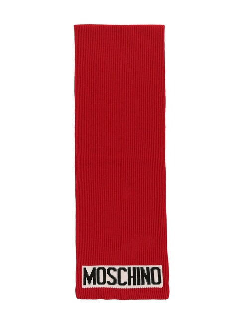 MOSCHINO LOGO Ribbed scarf red - Scarves