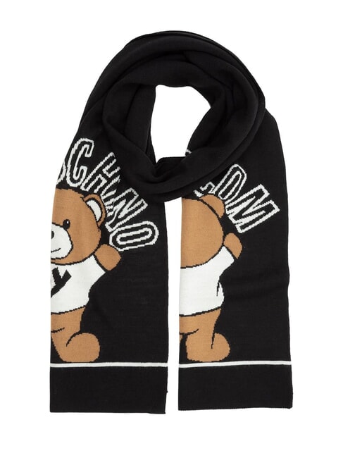 MOSCHINO TEDDY Wool blend scarf black - Scarves
