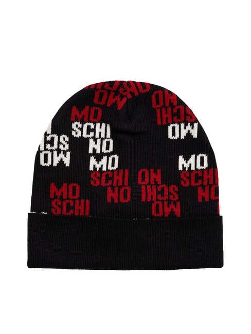 MOSCHINO LOGO BICOLOR Cuffed hat black - Hats