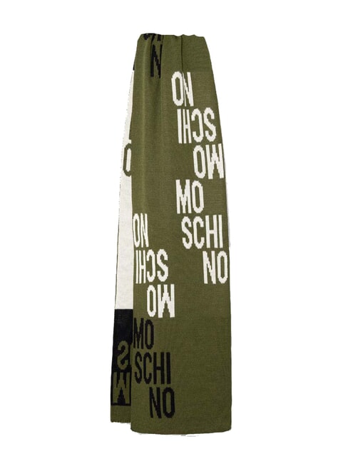 MOSCHINO LOGO BICOLOR Wool blend scarf olive - Scarves
