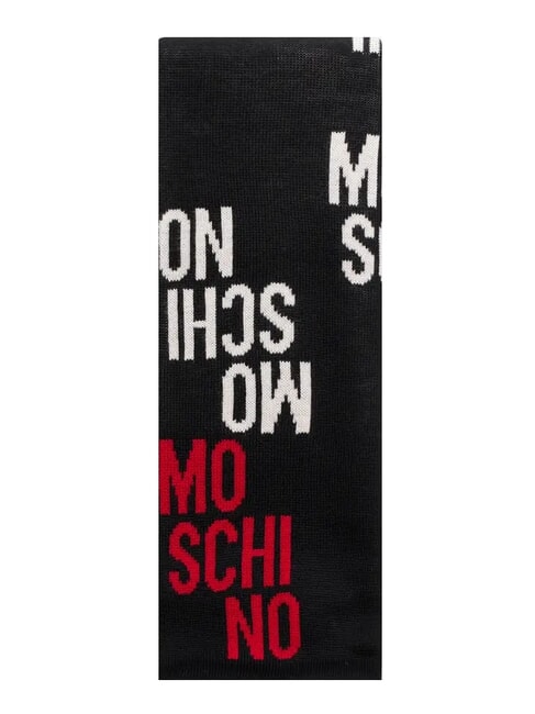 MOSCHINO LOGO BICOLOR Wool blend scarf black - Scarves