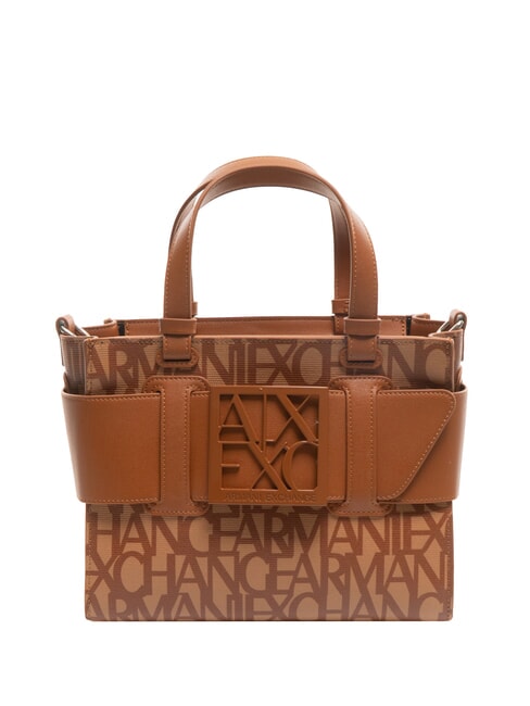 ARMANI EXCHANGE LOGO ALL OVER Small bag with shoulder strap cam. roses/car. cafe - Women’s Bags