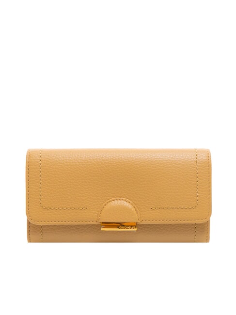 COCCINELLE TALEA Hammered leather continental wallet fresh beige - Women’s Wallets