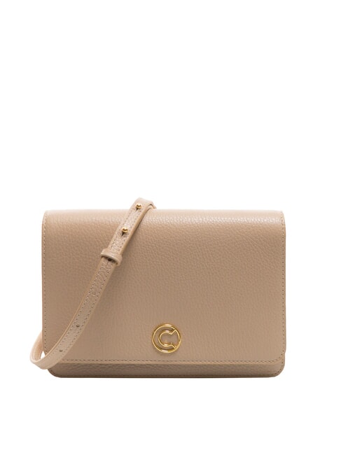 COCCINELLE TULIP Hammered leather shoulder bag powder pink - Women’s Bags