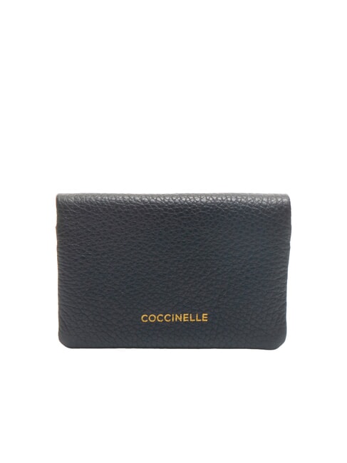 COCCINELLE SOFTY Hammered leather card holder midnight blue - Women’s Wallets