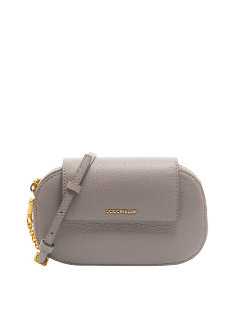 COCCINELLE FAINT Hammered leather mini bag light grey - Women’s Bags