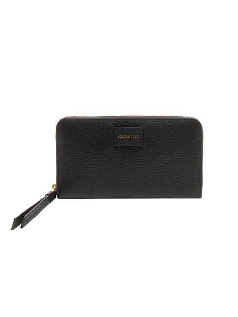 COCCINELLE VOILE Large leather zip around wallet Black - Women’s Wallets
