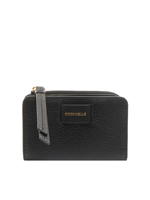 COCCINELLE VOILE Medium hammered leather wallet Black - Women’s Wallets