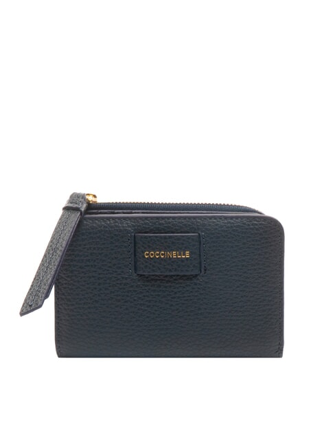 COCCINELLE VOILE Medium hammered leather wallet midnight blue - Women’s Wallets