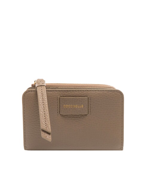 COCCINELLE VOILE Medium hammered leather wallet warm taupe - Women’s Wallets