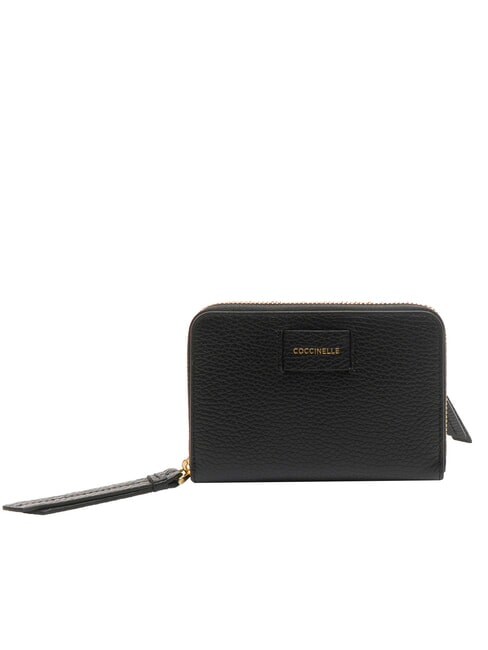 COCCINELLE VOILE Medium zip around leather wallet Black - Women’s Wallets