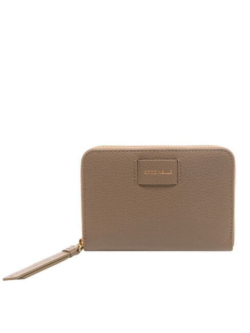COCCINELLE VOILE Medium zip around leather wallet warm taupe - Women’s Wallets