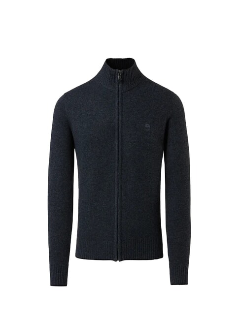 NORTH SAILS 7GG Zip-up sweater dark gray melange - Men's Sweaters