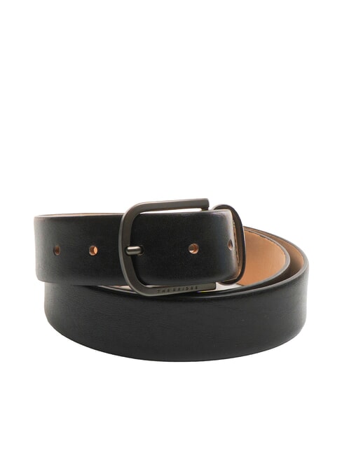 THE BRIDGE BRUNELLESCHI Leather belt, shortenable black / dark matte ruthenium - Belts