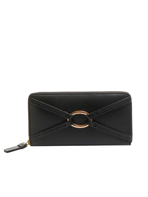 THE BRIDGE AMELIA Large zip around wallet Black Gold - Women’s Wallets