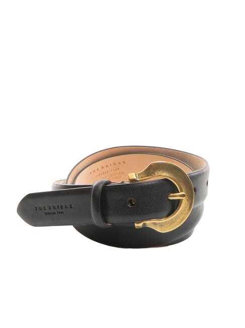 THE BRIDGE BERENICE Leather belt, shortenable Black Gold - Belts