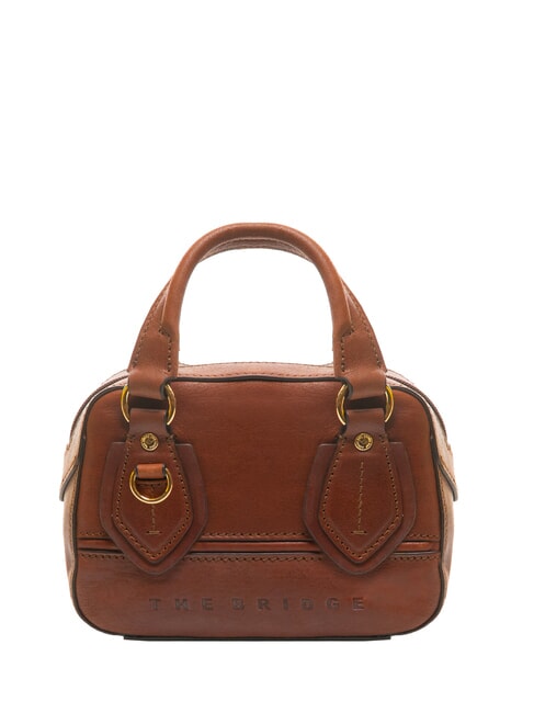 THE BRIDGE DAPHNE Mini leather trunk bag BROWN - Women’s Bags