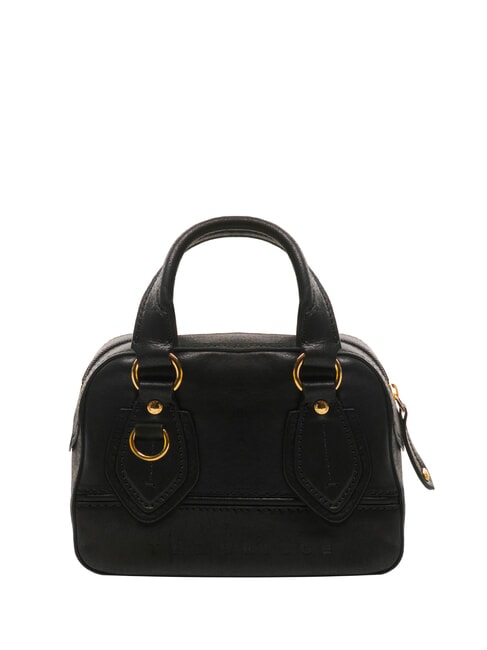 THE BRIDGE DAPHNE Mini leather trunk bag Black Gold - Women’s Bags