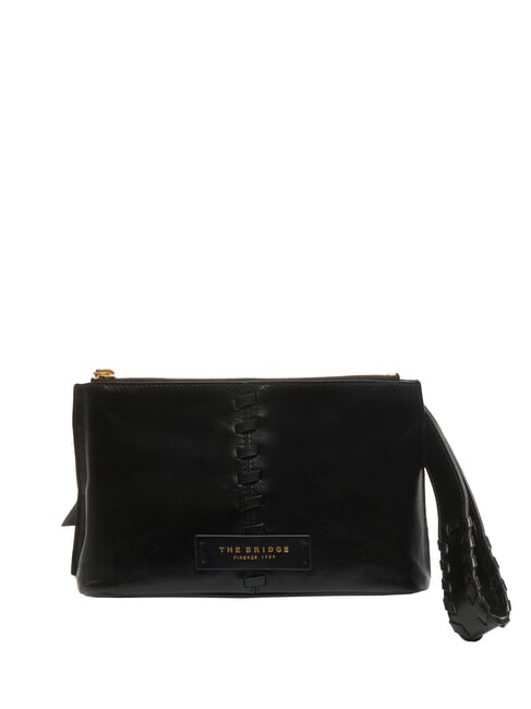 THE BRIDGE FEBE Leather beauty with braids Black Gold - Beauty Case