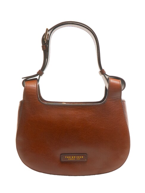 THE BRIDGE LUCIA Small leather shoulder bag BROWN - Women’s Bags
