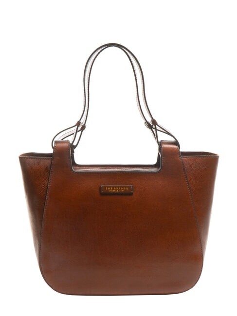 THE BRIDGE LUCIA Leather shoulder shopping bag BROWN - Women’s Bags