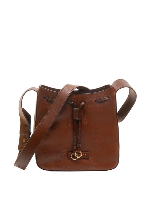THE BRIDGE CARLOTTA Leather Bucket Bag BROWN - Women’s Bags