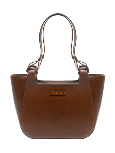 THE BRIDGE LUCIA Leather shoulder shopping bag BROWN - Women’s Bags