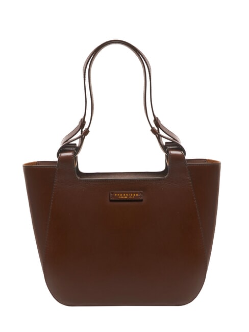 THE BRIDGE LUCIA Leather shoulder shopping bag BROWN - Women’s Bags