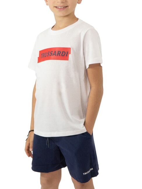 TRUSSARDI TOMMES T-shirt and Bermuda shorts set white/sea blue - Children's tracksuits