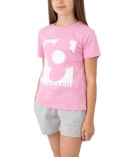 TRUSSARDI GRIGES T-shirt and Bermuda shorts set pink/grey melange - Children's tracksuits - 1