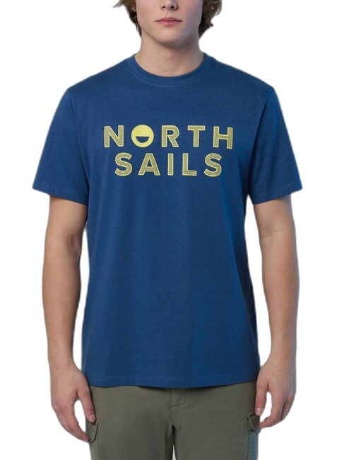 NORTH SAILS LINE PRINT Cotton T-shirt with maxi print dark denim - T-shirt