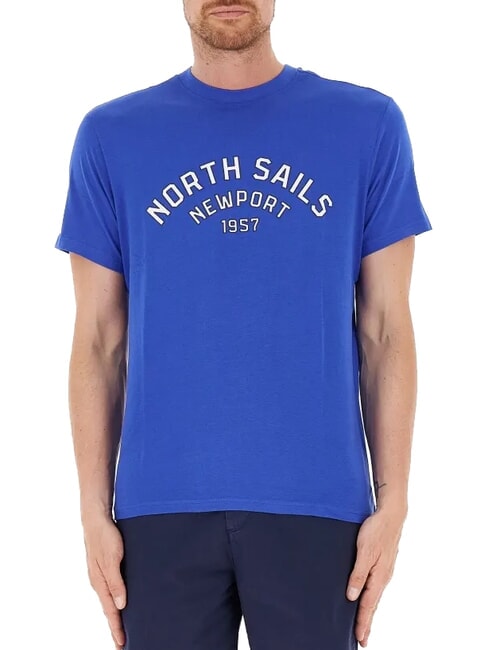 NORTH SAILS NEWPORT Cotton T-shirt with arch logo surf blue - T-shirt