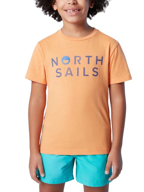 NORTH SAILS STRIPED KIDS Short-sleeved T-shirt tangerines - Child T-shirt
