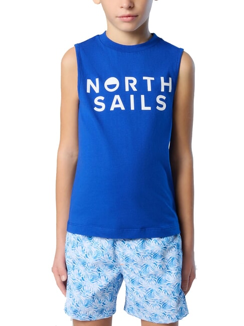 NORTH SAILS PRINTED KIDS Cotton armhole sweater surf blue - Child T-shirt