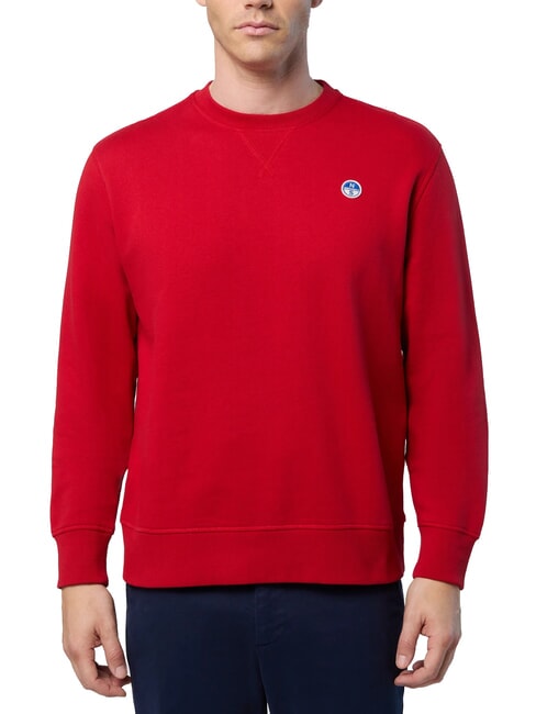 NORTH SAILS ROUND LOGO Cotton crewneck sweatshirt red lava - Sweatshirts