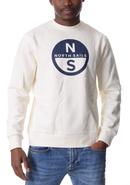NORTH SAILS GRAPHIC Cotton crewneck sweatshirt Marshmallow - Sweatshirts