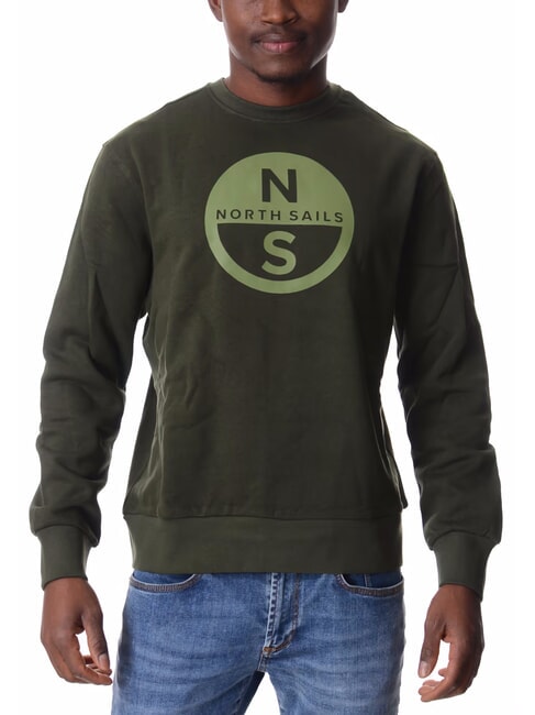NORTH SAILS GRAPHIC Cotton crewneck sweatshirt forest green - Sweatshirts