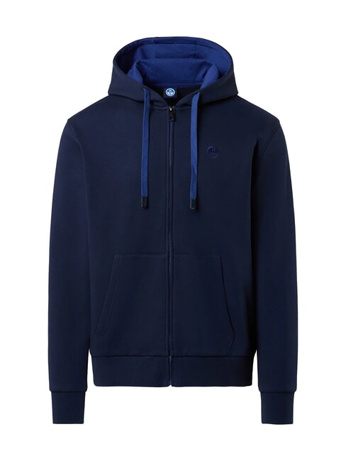 NORTH SAILS LOGO Full zip hoodie navy blue - Sweatshirts