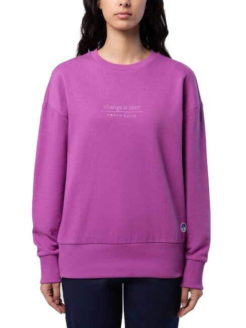 NORTH SAILS BASIC Cotton crewneck sweatshirt mauve - Women's Sweatshirts