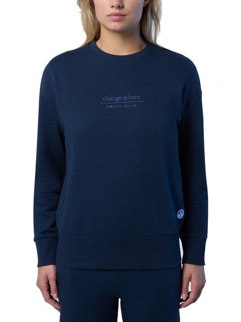 NORTH SAILS BASIC Cotton crewneck sweatshirt navy blue - Women's Sweatshirts