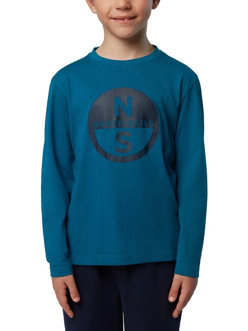 NORTH SAILS GRAPHIC KIDS Long sleeve cotton shirt water green - Child T-shirt