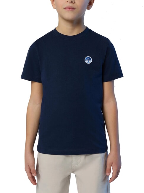 NORTH SAILS LOGO KIDS Short-sleeved cotton T-shirt navy blue - Child T-shirt
