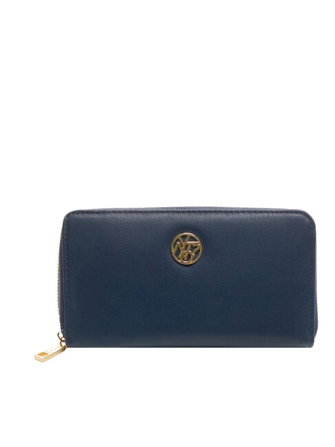 YNOT RIBBON Large zip around wallet blue - Women’s Wallets
