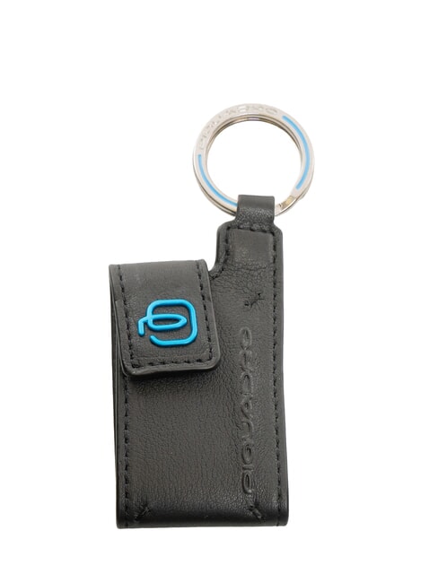 PIQUADRO BLUE SQUARE Leather Keychain / Address Holder Black2 - Key holders