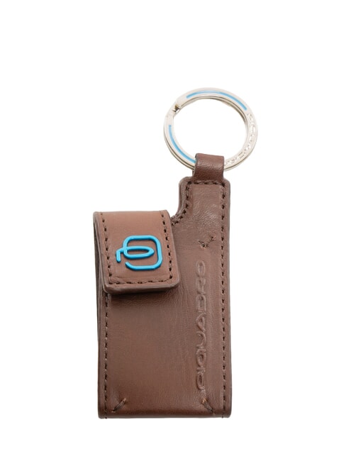 PIQUADRO BLUE SQUARE Leather Keychain / Address Holder MORO - Key holders