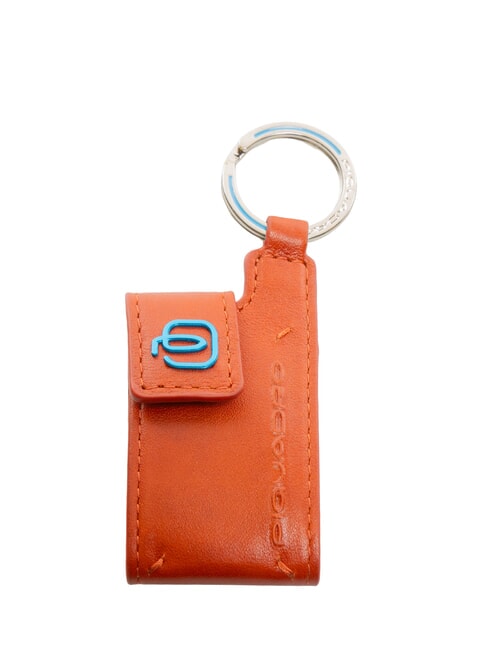 PIQUADRO BLUE SQUARE Leather Keychain / Address Holder orange2 - Key holders