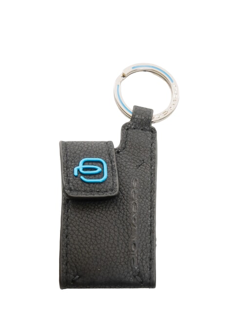 PIQUADRO BLUE SQUARE Leather Keychain / Address Holder black - Key holders