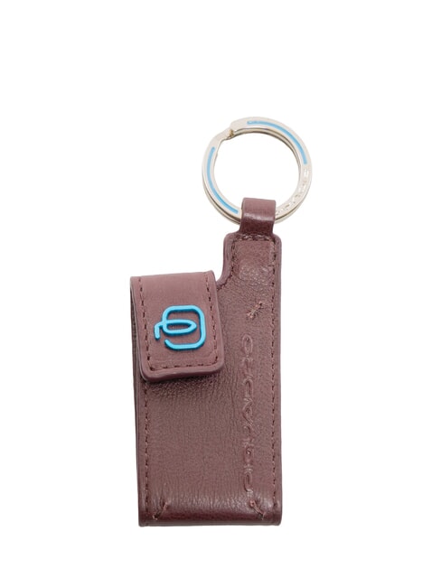 PIQUADRO BLUE SQUARE Leather Keychain / Address Holder bordeaux - Key holders
