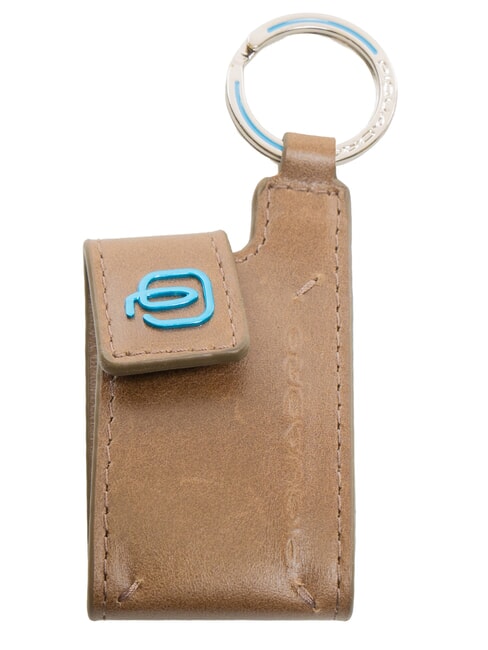 PIQUADRO BLUE SQUARE Leather Keychain / Address Holder turtledove 3 - Key holders