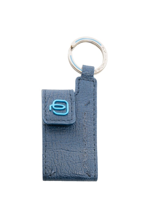 PIQUADRO BLUE SQUARE Leather Keychain / Address Holder BLUE5 - Key holders